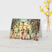 Dertien Mannen doen acrobatiek Kaart (Gele Bloem)