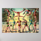 Dertien Mannen doen acrobatiek Poster (Voorkant)