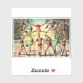 Dertien Mannen doen acrobatiek Sticker (Vel)