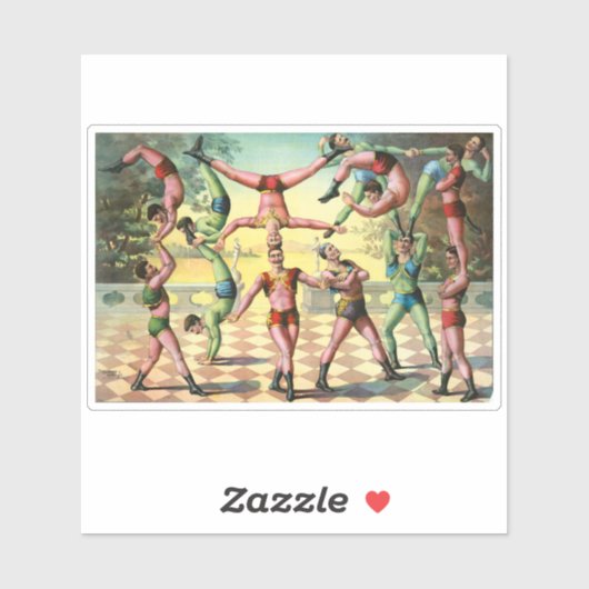 Dertien Mannen doen acrobatiek Sticker (Vel)