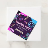 Dertien Neon Tiener Verjaardag Party Square Bedankjes Labels (In situ)