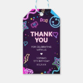 Dertien Neon Tiener Verjaardagsfeest Favoriete Tag Cadeaulabel (Voorkant)