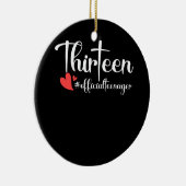Dertien officiële tienerenkooi 13e verjaardag keramisch ornament (Rechts)
