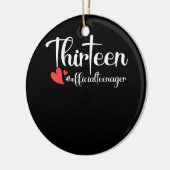 Dertien officiële tienerenkooi 13e verjaardag keramisch ornament (Links)