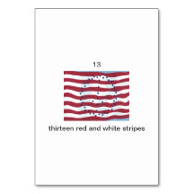 Dertien rode en witte strepen nummer flashcards