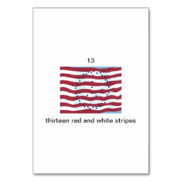 Dertien rode en witte strepen nummer flashcards kaart