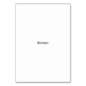 Dertien rode en witte strepen nummer flashcards kaart (Voorkant)