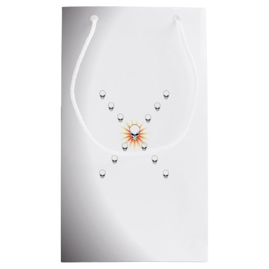 Dertien Skulls Eerie Oranje Sunburst Cross Klein Cadeauzakje (Achterkant)