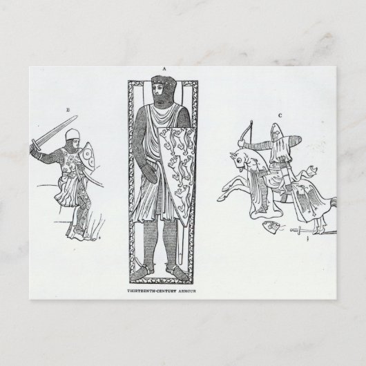 Dertiende-eeuwse wapenrusting briefkaart (Voorkant)
