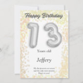 Dertienjarige Happy Birthday-kaart (Achterkant)