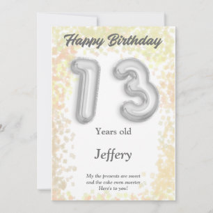 Dertienjarige Happy Birthday-kaart