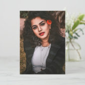 Dertig 30e verjaardag foto zwart goud achtergrond kaart (Staand voorkant)