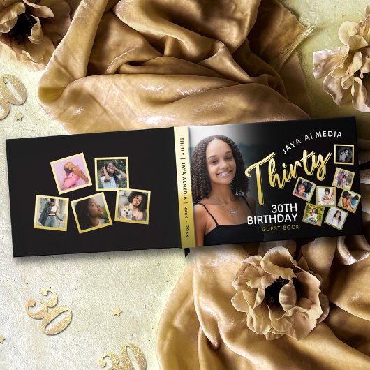 Dertig 30e verjaardag foto's zwart goud gastenboek