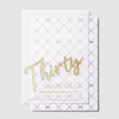 Dertig 30e verjaardag gouden script tekst overlay vellum uitnodigingen (Offset (Uitnodiging))