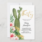 Dertig 30e verjaardag Uitnodigingscactus fiesta Kaart (Voorkant)