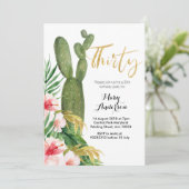 Dertig 30e verjaardag Uitnodigingscactus fiesta Kaart (Staand voorkant)