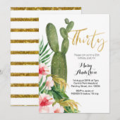 Dertig 30e verjaardag Uitnodigingscactus fiesta Kaart (Voorkant / Achterkant)