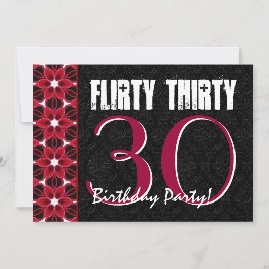 Dertig 30e verjaardag van de roze en zwarte partij kaart (Voorkant)