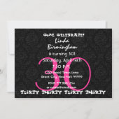 Dertig 30e verjaardag van de roze en zwarte partij kaart (Achterkant)