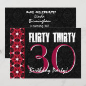Dertig 30e verjaardag van de roze en zwarte partij kaart (Voorkant / Achterkant)