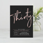 Dertig | 30e verjaardag van Roos Gold en Black Kaart (Staand voorkant)
