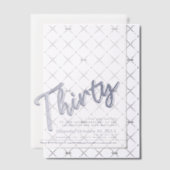 Dertig 30e verjaardag zilveren script tekst overla vellum uitnodigingen (Offset (Uitnodiging))
