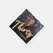 Dertig 30th Birthday aangepaste fotoscript goud Servet (Hoek)