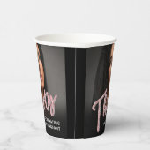 Dertig 30th Birthday fotoscript glitter roze Papieren Bekers (Rechts)