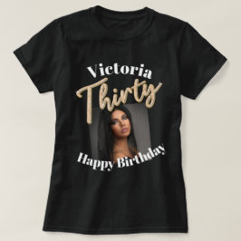 Dertig 30th Birthday fotoscript golden Silver T-shirt