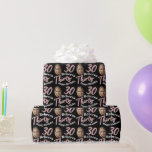 Dertig 30th Birthday fotoscript roos roze Cadeaupapier<br><div class="desc">30 en 30 glitter het manuscripttekst van het stijleffect in roze roos en glijerttinten op zwart verjaardagsverpakkend document. Pas deze 30e verjaardagsomslag aan met uw eigen foto van uw verjaardagsmeisje en naam of bericht. Andere jaren en overeenkomende objecten zijn beschikbaar. © Origineel ontwerp door Sarah Trett voor www.mylittleeden.com op Zazzle....</div>