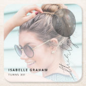 Dertig ballonsnaren | Foto 30e verjaardagsfeestje Kartonnen Onderzetters (Voorkant)