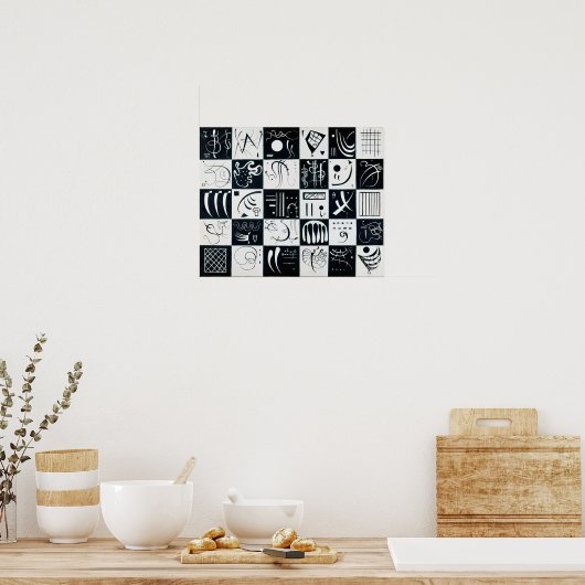 Dertig, Biomorfe Abstractie - Kandinsky Poster (Keuken)