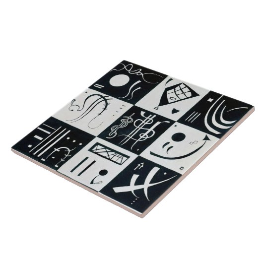 Dertig, Biomorfe Abstractie - Kandinsky Tegeltje (Zijkant)