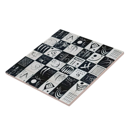 Dertig, Biomorfe Abstractie - Kandinsky Tegeltje (Zijkant)