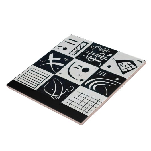 Dertig, Biomorfe Abstractie - Kandinsky Tegeltje (Zijkant)