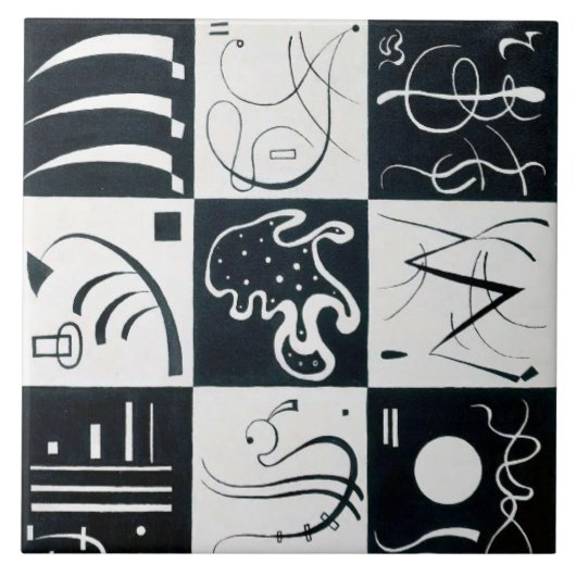 Dertig, Biomorfe Abstractie - Kandinsky Tegeltje (Voorkant)