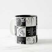 Dertig, Biomorfe Abstractie - Kandinsky Tweekleurige Koffiemok (Voorkant links)