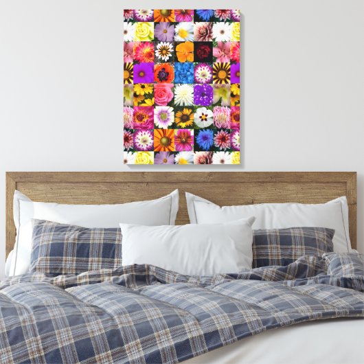 Dertig bloemen canvas afdruk (Insitu (Slaapkamer))
