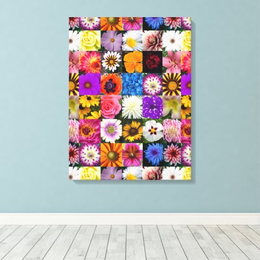 Dertig bloemen canvas afdruk (Insitu (Houten vloer))