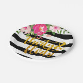 Dertig Bord en vuurvaste stof - Floral met zwart e (Gekanteld)