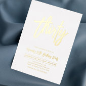 Dertig | Chic Folie Script 30ste Verjaardagsfeestj Uitnodiging