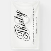 Dertig Elegant 30e verjaardagsfeestje Spandoek (Verticaal)