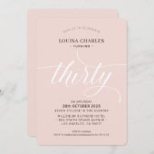 DERTIG elegante verjaardag chique script blush roz Kaart (Voorkant / Achterkant)