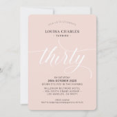 DERTIG elegante verjaardag chique script blush roz Kaart (Voorkant)