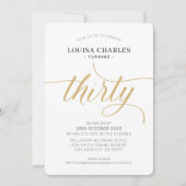 Dertig elegante verjaardag chique script modern go kaart (Voorkant)