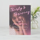 Dertig en bloeiende 30e verjaardagsfeest kaart (Staand voorkant)