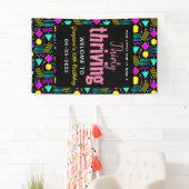 Dertig en bloeiende retro 30e verjaardag spandoek (Insitu)