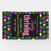 Dertig en bloeiende retro 30e verjaardag spandoek (Horizontaal)