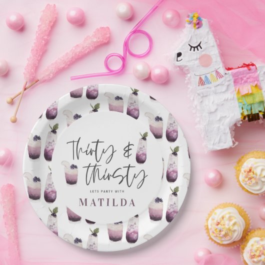 Dertig en dertigjarig 30ste verjaardagsfeest papieren bordje (Feest)