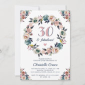 Dertig en Fabulous Elegant 30e Verjaardagsfeest Kaart (Voorkant)